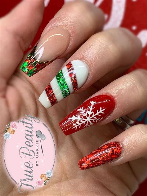 nails pinterest christmas|easy christmas acrylic nails.